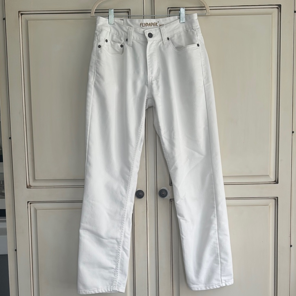 Flypaper White Straight Jeans Size 30 x 30